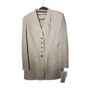 Victoria's Secret MODA INTL Vintage Linen Blend BLAZER LONG LINE 12 NEW W/ TAGS