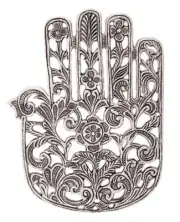 HAMSA Trivet - Made in Israel - Judaica Art - Flowers - Aluminum