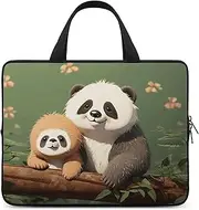 Laptop Case Sleeve Shockproof Computer Carrying Bag Cute Panda And Sloth Laptop Bag Tote Lightweight Notebook Case Cover Traveling Briefcase Handle Bags for Travel Business 17inch, Cute Panda and