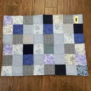 Small Quilt Sampler / Wall Hanging Size 37” x 28”Handmade Blue Patchwork - New