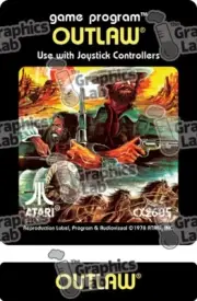Replacement Game Cartridge Label - Outlaw for Atari 2600