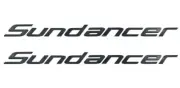 2x New 24.25" long SEA RAY SUNDANCER Boat Logo Emblem Letters Badge Glossy Black