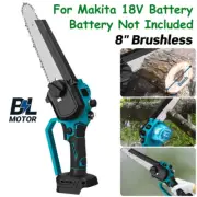 8" Cordless Electric Chainsaw Brushless Wood Cutter Saw For Makita 18V Battery