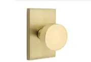 Emtek 5112ROUUS4 Passage, Rectangular Rosette, Round Knob Satin Brass