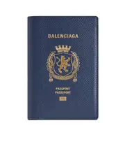 Balenciaga Logo Printed Passport Holder One size blue