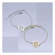 Stainless Steel Link Bracelet Lobster Tree of Life Silver Gold Adjustable P258