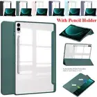 For Samsung Galaxy Tab S9 FE+ 10.9" S10 FE Clear Case Back Cover w/Pencil Holder