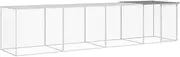 Outdoor Chicken Cage with Roof, Dog Exercise Pen & Playpen, Puppy Exercise Enclosure, Chicken Coop Hen House Pen Run for Chicken, Poultry Cage, Light Grey 403x98x90 cm