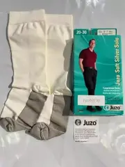 Juzo Soft Silver Men's Ribbed Knee High 20-30mmHg (White) Size V (5) Short 12354