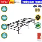 Artiss Folding Bed Frame Single Size Metal Portable Guest BedBlack Fold Mattress