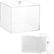 Rainmae Disposable Face Towels Holder with Lids For Clean Skin Club Face Towels, Acrylic Container Box, Bathroom Towel Storage, Towel Holder for Vanity Bathroom and Makeup Organization