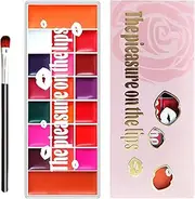 Lipstick Palette - 20 Colors Eye Shadow Palettes,Sweat-proof Long-lasting Smudge-proof Creamy Tinted Blush for Dating Party Bridal