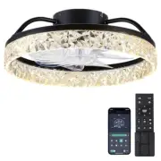 Ceiling Fans with Lights and Remote/APP Control, Modern Dimmable Low 7867-Black
