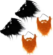 Vivid Fake Whiskers Set 4pcs Beards for Parties Comedy Acts Family Fun