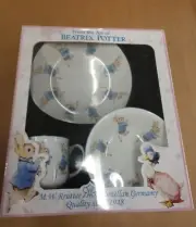 Reutter Porcelain - 054.516/4 - Peter Rabbit Tea Set - Cup, Plate, Bowl - New