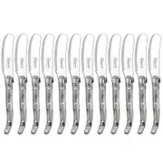 12pc Laguiole Etiquette 15.5cm Stainless Steel Pate Knife Cutlery Marble White