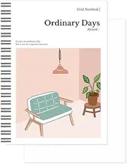 Monolike Ordinary days Grid Spiral Notebook, Living room - Hardcover 5.83 x 8.27inch 128 Page