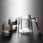 Heat Resistant Glass Teapot and Teacup Tea Pot with Infusers Office