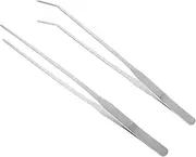 MOBUTOFU 2Pcs Stainless Steel Aquatic Plant Tweezers for Aquarium Long Handle Water Cleaning Tools for Fish Tank Plant Maintenance and Precision Trimming