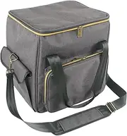 Record Storage Box - Portable CDs Carrying Bag,Albums Storage Carrying Bag with Dividers Holds Up to 45 Records for Travel, Collection