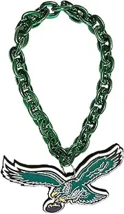 aminco Philadelphia Eagles Throwback Logo NFL Fan Chain, Green, Plastic, No Gemstone