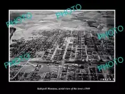 OLD POSTCARD SIZE PHOTO KALISPELL MONTANA, AERIAL VIEW OF THE TOWN c1940 1