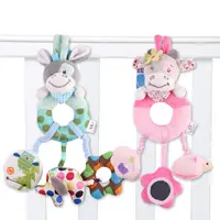 在飛比找PChome24h購物優惠-安撫玩具 可愛動物床掛 多觸感動物手搖鈴