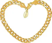 [Lifetime Jewelry] 6mm Cuban Link Chain Bracelet for Men and Women 24k Gold Plated