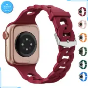 Apple Watch Silicone Strap 38mm 40mm 41mm 42mm 44mm 45mm Bracelet Jewelry Band