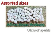 REAL WHITE STONE WALKWAY IN MINIATURE Asstd. SIZES PATH, PEBBLE PAVERS, DRIVEWAY