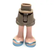 Lego - Mini Doll Legs - Tan Shorts, Sandals, Light Skin