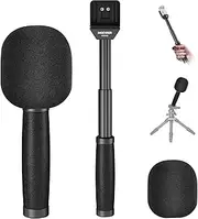 NEEWER 13"/33cm Telescopic Lavalier Microphone Handheld with Anti Off Cold Shoe Foam Windscreen Interview Mic Handle Compatible with Rode Wireless Go II DJI Mic CM31, MS005