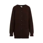 [Khaite] Khaite-Chestnut Brown Cashmere Jina Cardigan-Donna S STAND