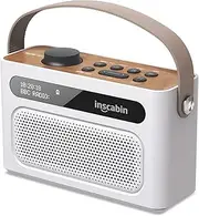 Inscabin M60 Portable DAB/DAB+ FM Digital Radio/Portable Wireless Speaker with Bluetooth/Stereo Sound/Dual speakers/Dual Alarm Clock/Rechargable Battery/Beautiful design (White)