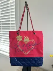 NWT Princess Vera Wang Logo Tote Bag Canvas Quilted Chains Shoulder Strap