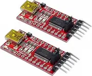 DIGISHUO 2Pcs FT232RL FTDI Mini USB to TTL Serial Converter Adapter Module 3.3V 5.5V FT232R Breakout FT232RL USB to Serial Mini USB to TTL Adapter Board for Arduino