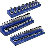 MichaelPro MP014002 3-Pc Magnetic Socket Organizer - 1/4, 3/8, 1/2-Inch Drive