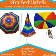 Adjustable 180CM Beach Umbrella 150CM Wide Large Sunshade Outdoor Protection