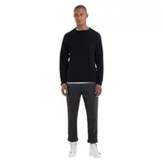 Replay Mens Crew Fleece Sweatshirt Sartoriale Brushed Cotton Black