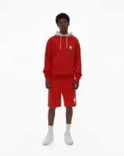 Helmut Lang Men's Lifeguard Hoodie in Fiery Red-Size Small