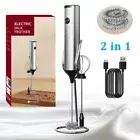 Handheld Electric Milk Frother with 2 Heads Coffee Whisk Foam Mixer Rechargeable