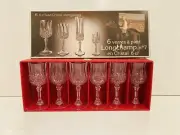 6 Cristal d'Arques Longchamp Cordial Crystal glasses 6 cl NOS New Stemware No 7