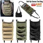 5 Pocket Tool Roll Fold Spanner Canvas Case Wrench Storage Bag Multifunctional