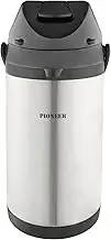Pioneer Flasks Stainless Steel Airpot Hot Cold Water Tea Coffee Dispenser Conference Event Flask, 4 litres, SS40HC, Silver