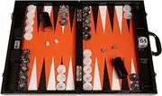 50cm Tournament Backgammon Set by - (Black Croco Board with Orange Field) - Gen III