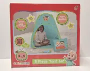 Cocomelon 3 Piece Tent Set With Pillow & Flashlight - Great For Sleepover - NIB