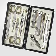 Three Seven (777) Premium Quality Gift Travel Manicure Grooming Kit Nail Clipper Set (2100B-GR), MADE IN KOREA, SINCE 1975. (1 Set, Silver)