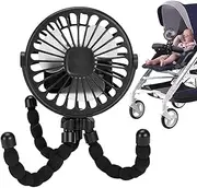 Stroller Fan for - Portable Stroller Fan for Travel, Rotating Clip On Fan for Toddler Stroller | 360° Rotating Octopus Fan for Stroller