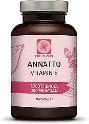 Annatto Tocotrienols Vegan Kala Health Vitamin E Supplements, Tocopherol Free, Eannatto Capsules Without PAH's and contaminants - Improved from Deltagold - 200mg - NON-GMO & Antioxidant (180)