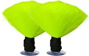 2pcs Helmet Decoration, Helmet Pigtail Fluorescent Green Motorcycle Accessories For Women Men Pigtails With Suction Cup For Ski Snowboard Bikes